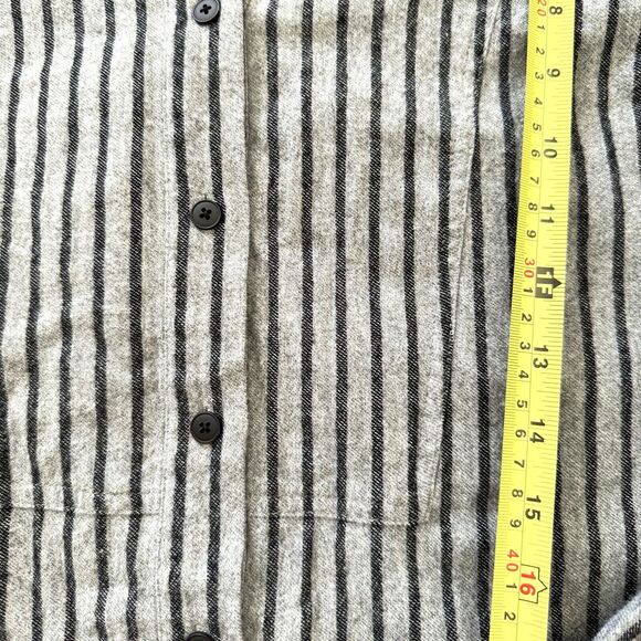 DEREK LAM 10 CROSBY Striped Tie Waist Mini Shirt Dress Long Slv Grey $395 - Picture 13 of 13